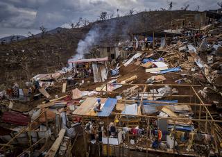 un bidonville de Mayotte après le passage du cyclone Chido 
