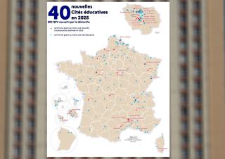 Carte des 40 nouvvelles cités éducatives