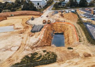 Vue du chantier de la nouvelle déchèterie Bayeux