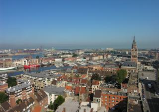 Vue aérienne de Dunkerque 