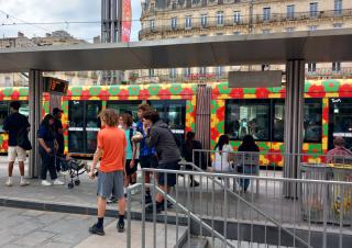 arret de tramway à Montpellier 