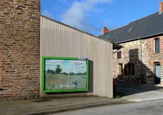 Affiche - reproduction d'une peinture de Manet sur un panneau publicitaire