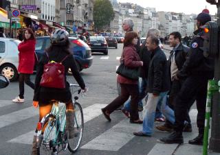velo et pietons à Paris 