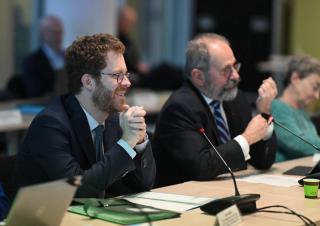 /David Amiel et Philippe Laurent lors du Conseil supérieur de la fonction publique territoriale