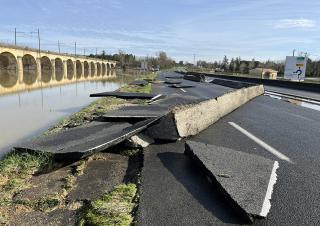 le pont Langon/Saint-Macaire suite au retrait de la Garonne