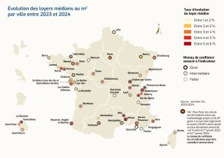 carte d'évolution des loyers 