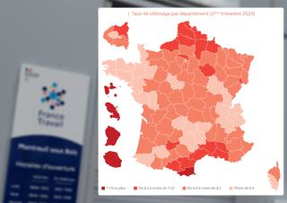 Carte : taux de chomage par département 
