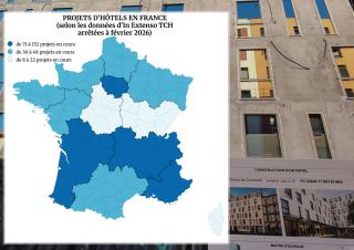 carte de France des projets d'hotels