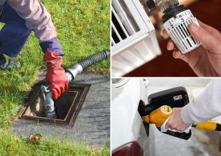 remplissage de fuel , chauffa au gaz et carburant