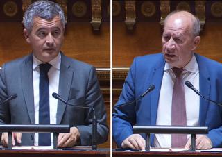 Gérald Darmanin et Dany Wattebled au Sénat le 28 mai 