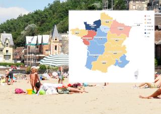 carte sur fond de plage normande
