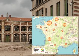 carte: Localisation des friches depuis Cartofriches (juillet 2026)