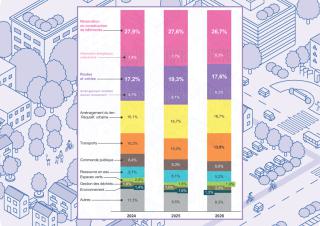 Grandes typologies de projets des collectivités du panel, sur la base des montants inscrits dans les PPI et listes de projets fournies