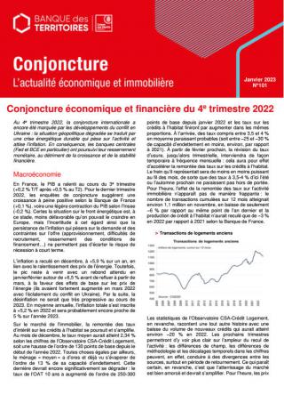 Conjoncture économique et financière du 4e trimestre 2022