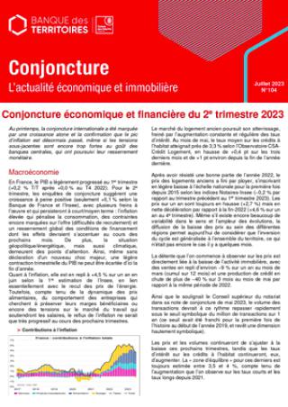 Conjoncture économique et financière du 2e trimestre 2023