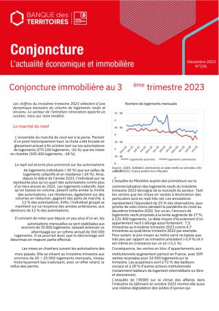 Conjoncture économique et immobilière du 3e trimestre 2023