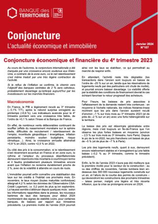 Couverture -  conjoncture n°107