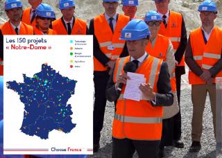 Déplacement d'Emmanuel Macron sur le site de l’usine Imerys Céramics France dans l'Allier