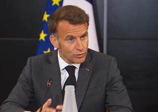 Emmanuel Macron lors du conseil de planification écologique depuis le salon REuse Economy