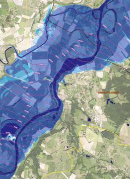 exemple de carte d'aléa inondation ( l'Allier-des-Plaines, Puy-de-Dôme)