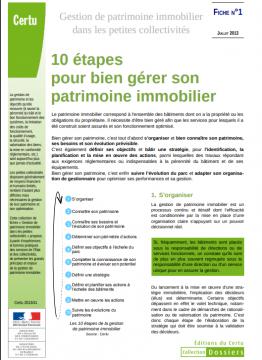 fiche Certu - 10 étapes pour bien gérer son patrimoine immobilier