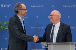 Photo de Régis Bordet, Président de l'Université de Lille et d'Olivier Camau, Directeur Régional de la Banque des Territoires